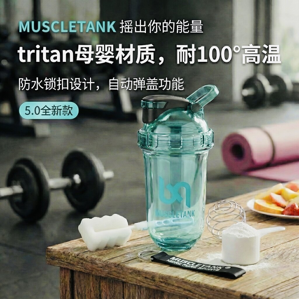 2026 Genuine Tritan Special Shaker Cup Water Cup Protein Powder Fitness High Temperature Resistant Food Grade Brewing